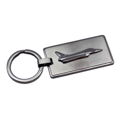 Rectangular sterling silver key ring